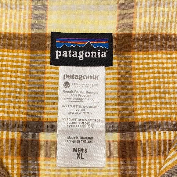 Patagonia Puckerware Shirt, Men's Size:XL Yellow, Orange and Brown, Like New - Picture 6 of 8